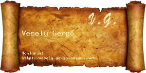 Vesely Gergő névjegykártya